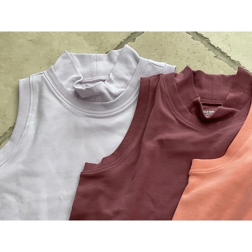 NWT Old Navy Active Sleeveless Mock-Neck Shirt LOT Of 3; Girl Size XL (14-16)